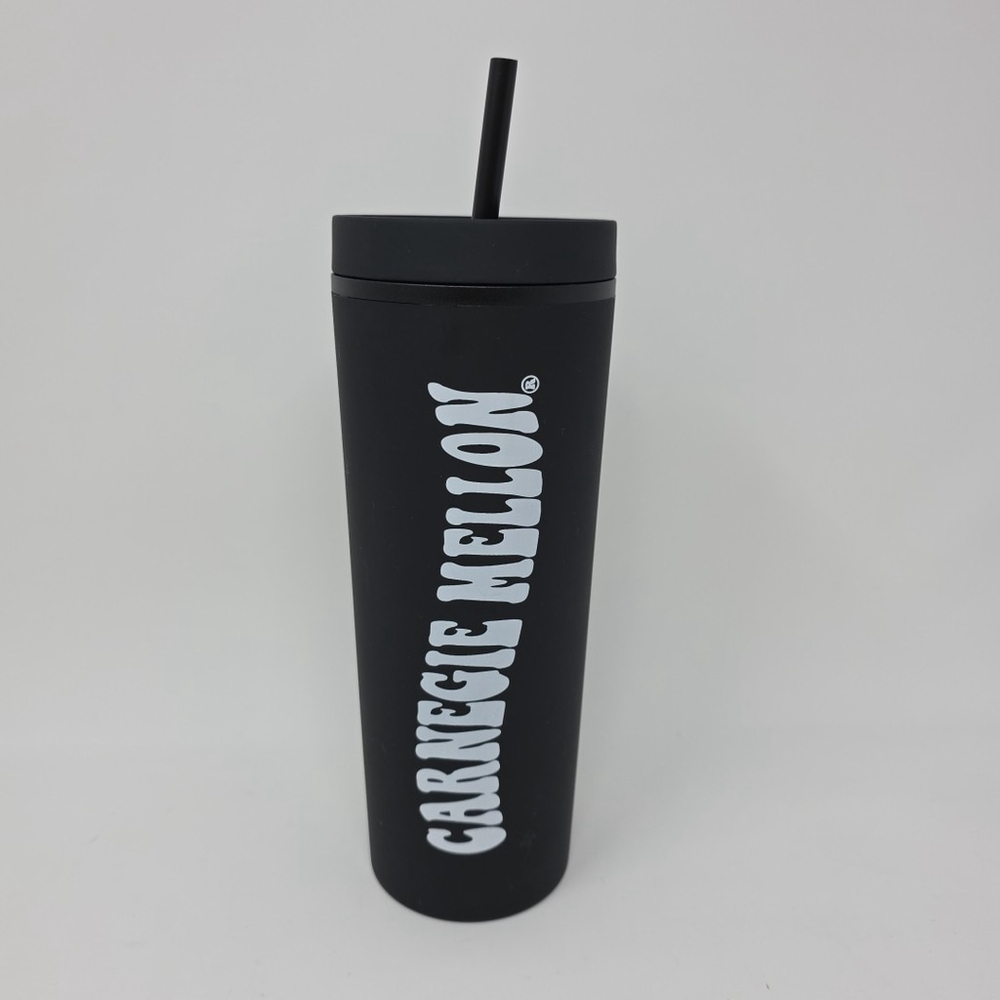 Carnegie Mellon 16oz Matte Black Tumbler Coffee Cup Mug 8.5in Tall
